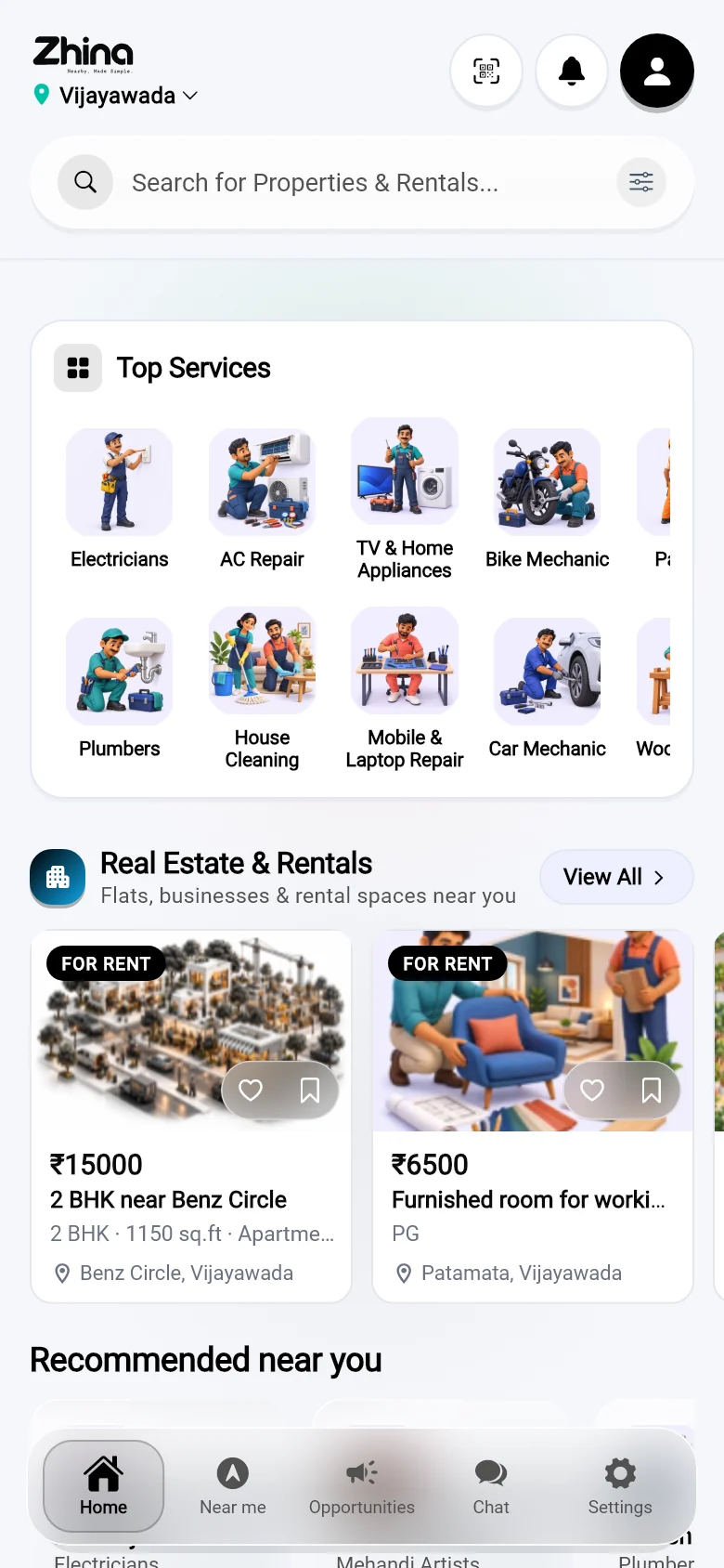Zhina Home: your area, search, and top services